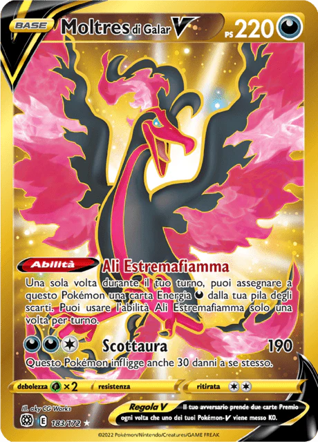 Moltres Di Galar V 183/172 Gold Astri Lucenti (ITA)