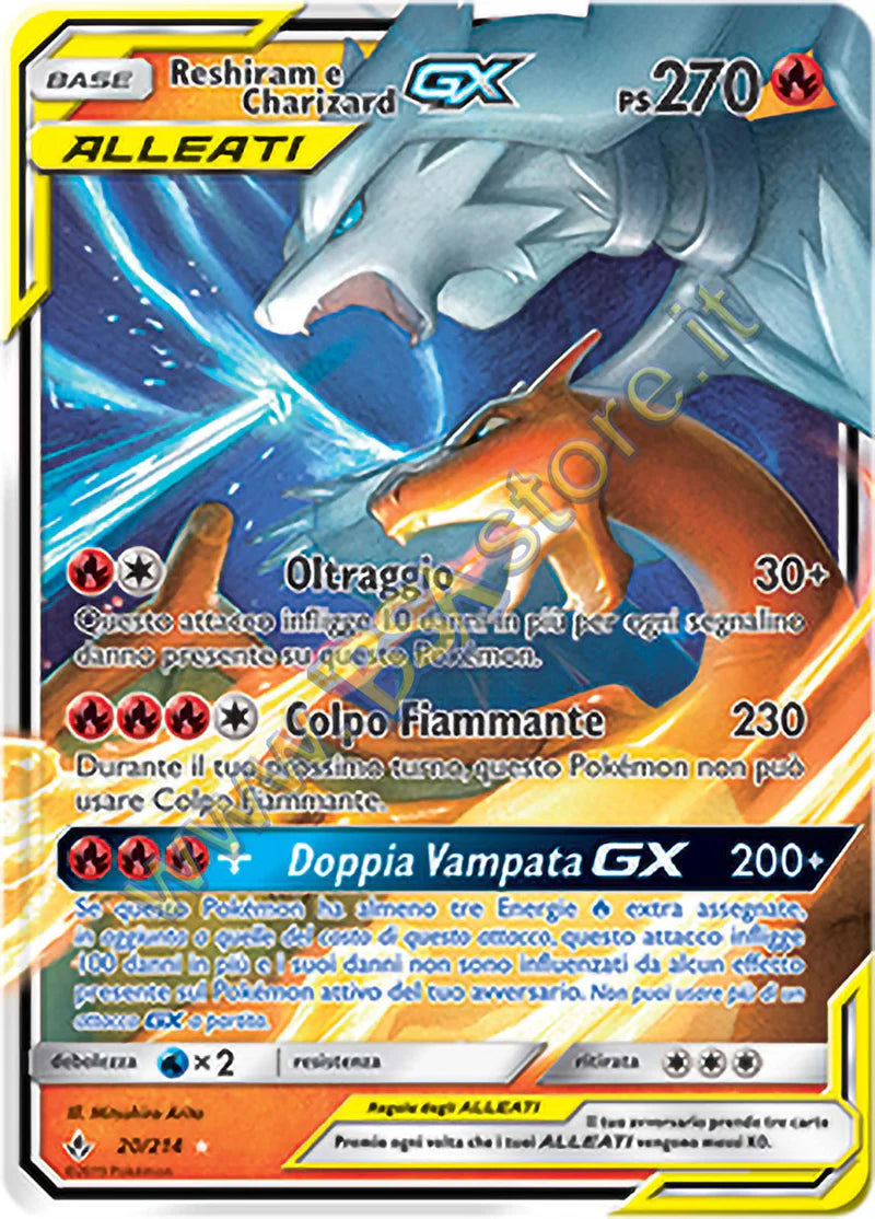 Reshiram e Charizard GX Alleati 20/214 - ITA - Near Mint