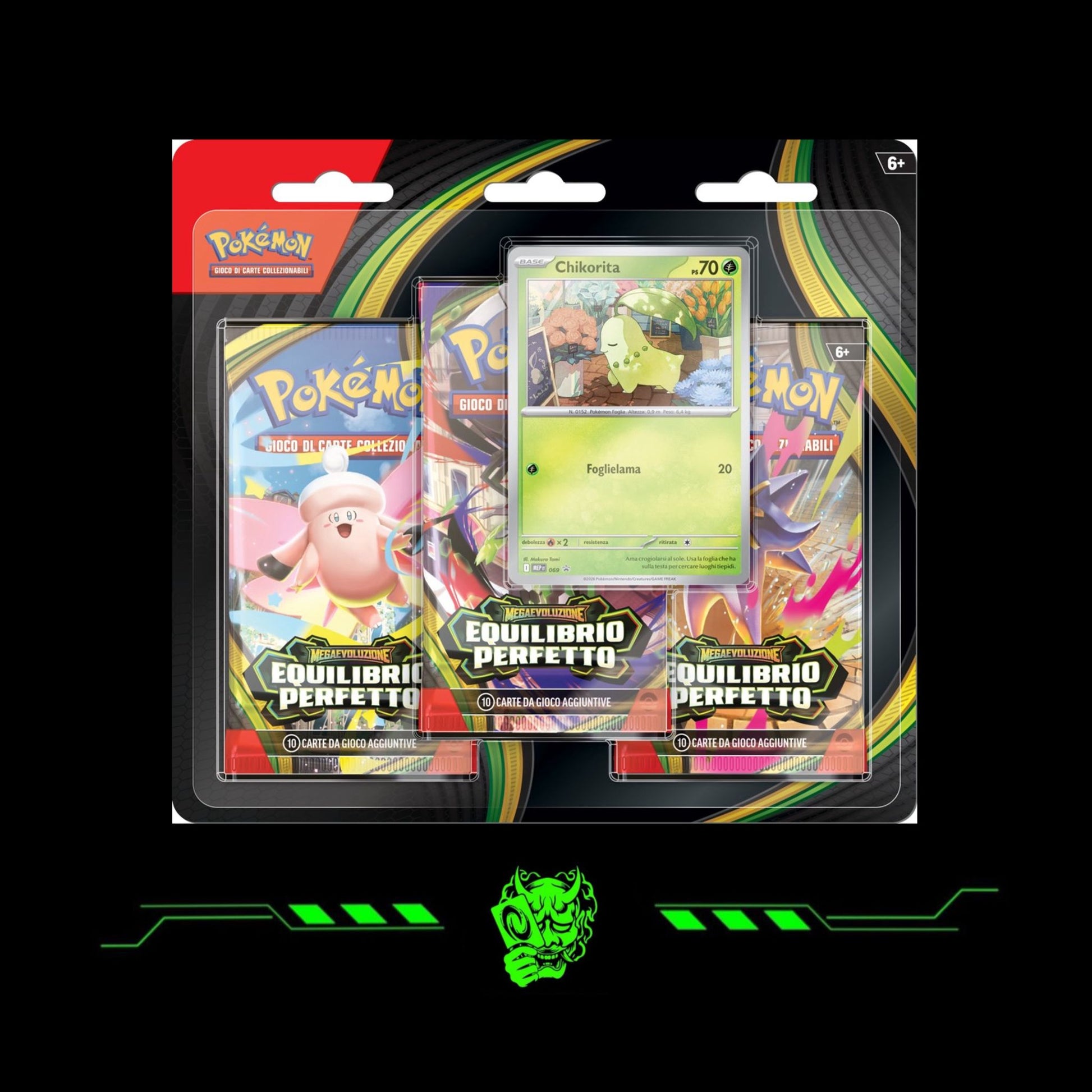 Megaevoluzione: Equilibrio Perfetto - 3 Pack Blister - Chikorita (ITA) (PREORDER)